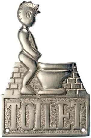Adonai Hardware Large Gents Toilet Brass Door Sign (Antique Brass)