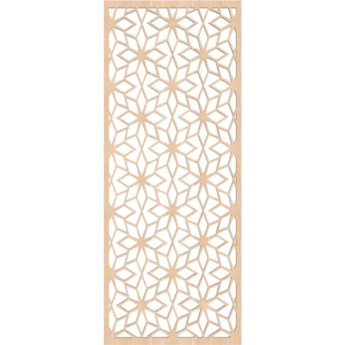 Image of Lake Decorative Pierced Fretwork Wood Wall Panels, 15 3 /8 inchW x 39 3 /8 inchH x 3 /8 inchT, Red Oak