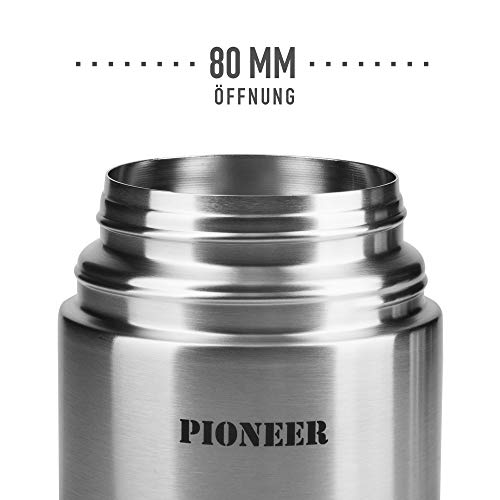 Grunwerg Pioneer 0.5L / 17 Fl Oz 24 Hour Stainless Steel Food Flask, Unbreakable - Keeps Food & Drink Warm For 24 Hrs - Hth500 #TOP2