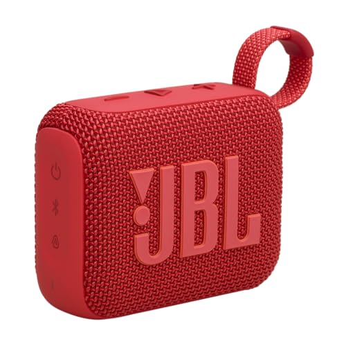 JBL GO 4, Altavoz inalámbrico portátil con Bluetooth, resistente al agua y al polvo IP67, hasta 7h de reproducción más 2h extra con Playtime Boost, rojo
