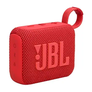 JBL Go 4, Wireless Ultra Portable Bluetooth Speaker, Pro Sound, Vibrant Colors, Water & Dust Proof, Type C (Without Mic, Red)