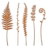 5 Stück Gartenstecker Rost Metall Blumenstecker Gartenstecker Blumen Rost Gartendeko Topfstecker Dekostecker für Garten Hof Terrasse Balkon Blumentopfdekoration (Stil 1)