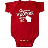 inktastic Someone in Wisconsin Loves Me Infant Creeper 6 Months Red 33ab2