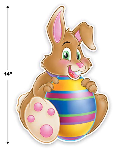 Beistle Happy Easter Bunny And Chicks Cut Outs 4 Piece Spring Time Decorations, 14", Multicolored #TOP3