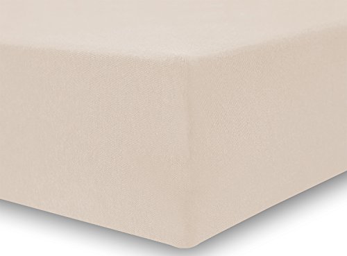 DecoKing Fitted Sheet Small Double 100% Combed Cotton Soft Jersey Bed Sheet 100x200-120x200 cm Beige Amber - Image 4