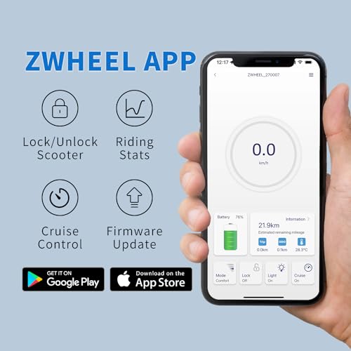ZWHEEL ZFOX | Patinete Eléctrico Adultos Homologado DGT - 600W MAX, 20km Autonomía, IP54 Resistencia al Agua, Ruedas 8.5" de Aire - Frenos de Disco y Eléctricos - App Móvil y Pantalla, 4 Velocidades