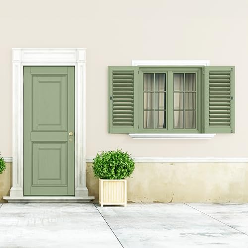 Tecnochalk® Persiana Bella Nuova Chalk Paint Extra Forte - Non Richiede Finitura – Ricolora Senza Carteggiare Persiane, Finestre, Porte E Infissi - Interno/Esterno - Verde Salvia Ral 6021 (500 Ml) - 3