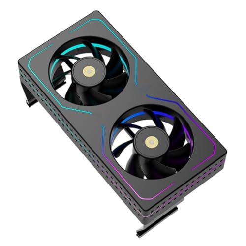 Disipador de memoria RAM DDR5 y DDR4 con ventiladores duales ARGB color negro