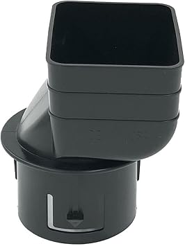 2x3-3 (Black) Plastic Universal Downspout to Drain Pipe Tile Adapter (3 pack)