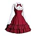 Produktbild Lolita Kleid Damen Gothic Maid Kostüm Piebo Frauen Langarm Mini-Kleid Lace Up Bowknot Rüschen Mittelalter Kleider Oktoberfest Halloween Weihnachten Party Karneval Fasching Anime Cosplay Costume