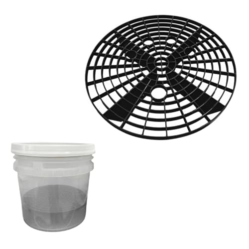 Yourkar 2 PCS Car Wash Bucket Inserts, Plastic Vehicle Wash Bucket Insert Detail Grit Trap, Auto Wash Dirt Collectors Fits 12 Inch Diameter Bucket, Universal Car Accessories (Black, 1PCS)