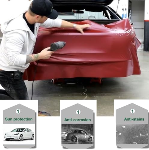Image of WISDOM Maroon Glossy Vinyl Car Wrap Air Release, Self Adhesive, Vehicle wrap Sheet for Automotive Bike DIY Exterior Interior Decoration (Maroon Glossy, 20 Inch X 17 Feet)