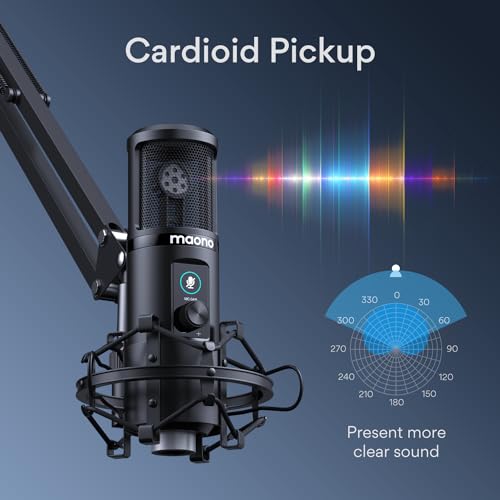 Image of MAONO USB Professional Condenser Microphone PM421 with One-Touch Mute, Gain Control, with XLR /USB Dynamic Podcast Microphone PD200X for Podcast, Recording, Gaming, Streaming, Zoom Meeting, Instrument