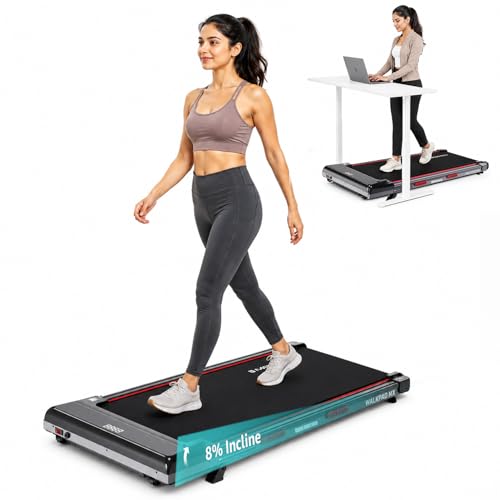Image of MAXPRO Walking Pad 3.5HP BLDC Motor Treadmill for Home use | 12km /hr Speed | 110kgs Max. User Weight | 8% Incline| LED Display, Shock Absorbtion, Compact underdesk Treadmill for Home Gym