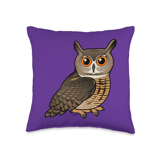 Birdorable Eurasian Eagle-Owl Throw Pillow, 16x16, Multicolor