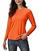 TACVASEN Women's Thermal Shirts Soft Fleece Lined Long Sleeve Winter Base Layer Undershirt for Workout Orange, XL