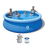 EASY SET-UP: Das Schwimmbecken ist schnell und einfach aufgebaut. Eine Aufbauanleitung wird mitgeliefert und zusätzliches Werkzeug wird nicht benötigt. Der Luftring kann mit einer Handpumpe aufgeblasen werden.
