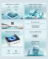 ACEMAGICIAN K1 Mini PC Шin11 Pro,16GB DDR4 1TB SSD, AMD Ryzen 4300U(Bis zu 3,6GHz) Micro Desktop Computer Für Heimkino/Business/Office |Dual WiFi|HDMI+DP+Type-C|USB3.2 – Ansicht 2
