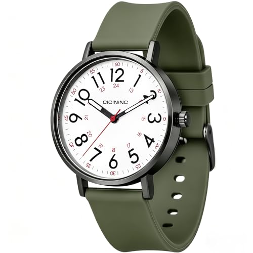 Image of cicininc Nurse Watch for Women,Analog Nursing Watches with 12 /24 Hour Military Time,Second Hand