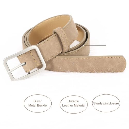 XZQTIVE Women Suede Belts for Women Fashion Leather Belts With Silver Buckle Ladies Waist Belt For Jean Pant Dress3