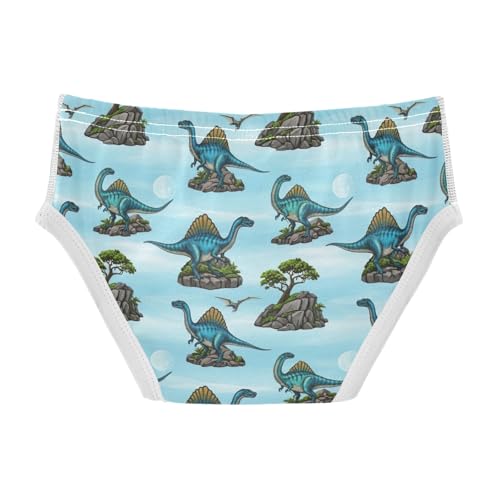 CHIFIGNO Boy Cotton Underwear Soft Briefs Printed Brief Underwear for Kids Boys, Blue Dinosaurs2