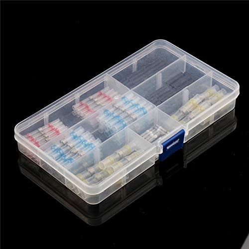 YLQUXEUV 120pcs Waterproof Solder Seal Heat Shrink Butt Wire Connectors Terminals Solder Sleeve Insulated Shrinkable Tubing Kit