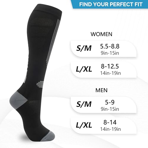 Image of fenglaoda Compression Socks for Women Men 3 Pairs Graduated Compression Support Circulation Socks for Nurses