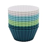SAWNZC Large Silicone Baking Cups, 12 Pack Reusable Cupcake Liners, 3.54 inch Muffin Liners Cupcake
