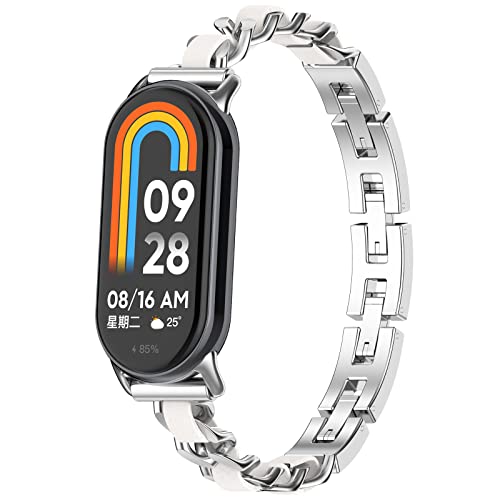 [RuenTech] �Ή�Xiaomi Smart Band 10/9/8 �o���h ���v�X�g���b�v - ���߉\�ȋ������x���g �E���֗� �j�����p Xiaomi Smart Band 10/9/8 �����p���^���o���h (�V���o�[)