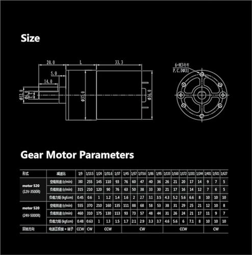 Moteur CC 24V GA37RG 87rpm idéal pour l'automatisation DIY - 3