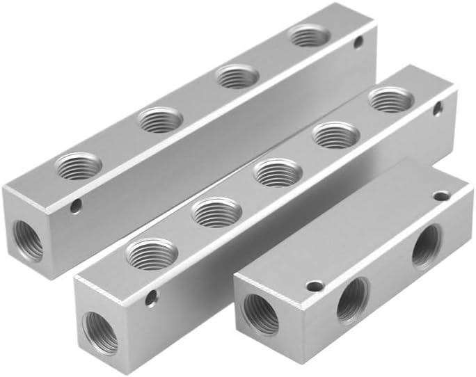 20x25 G1/4 to G1/4 Exhaust Thickened Split Teeth Exhaust Source Oil Water Distribution Shunt Block Straight-Through (Color : 8 Way (25mm))