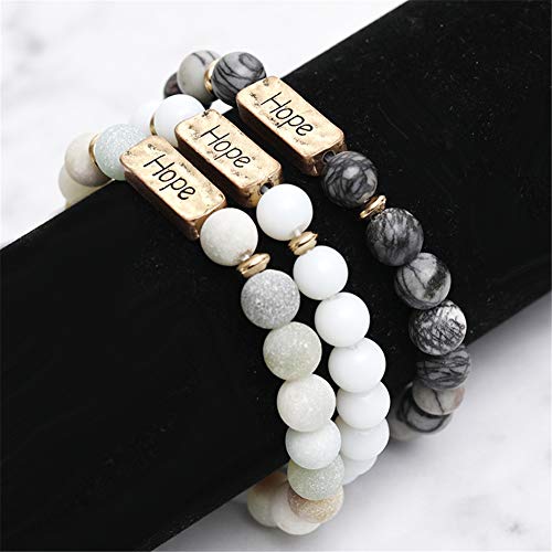 3 Pcs Natural Volcanic Stone Friendship Bracelets Handmade Beaded Stretch Bracelets (bra000001)4