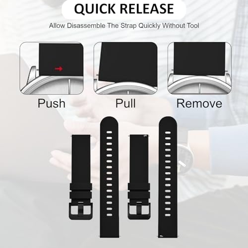 Image of HUMBLE Soft Silicone 19mm with Black Metal Buckle Strap for Smartwatch Compatible with Noise Colorfit Pro 2 /Oxy /Pulse /Beat, Boat Storm Smart Watch & Watches with 19mm Lugs-Black