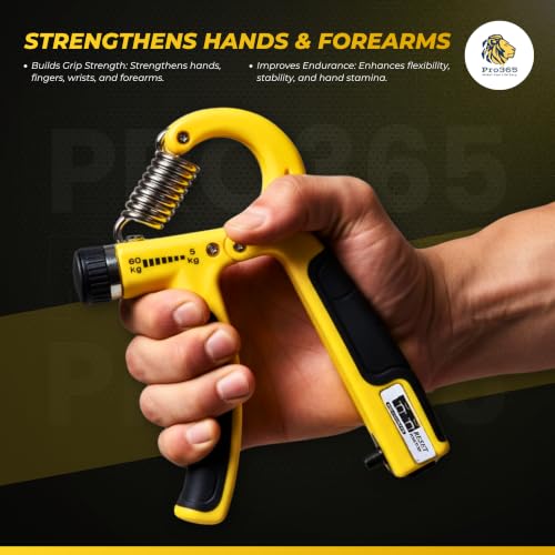 Image of PRO365 Adjustable Hand Gripper with Counter & Skipping Rope Combo | 5-60 KG Grip Strength Trainer with Mechanical Repetition Counter | Adjustable Speed Jump Rope for Cardio, Strength Training, Home Gym & Fitness