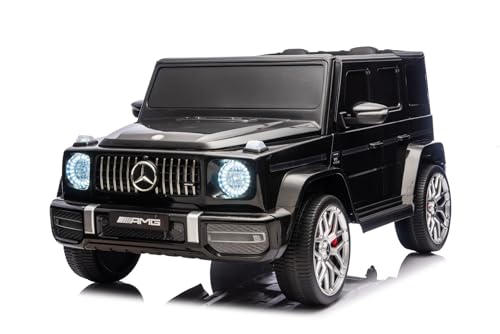 Voiture électrique pour Enfants Mercedes-Benz G63 AMG 4x4, Deux Places, 24V, Noir, Lecteur MP3 avec Connexion USB/AUX et Bluetooth, Transmission 4x4, Batterie...