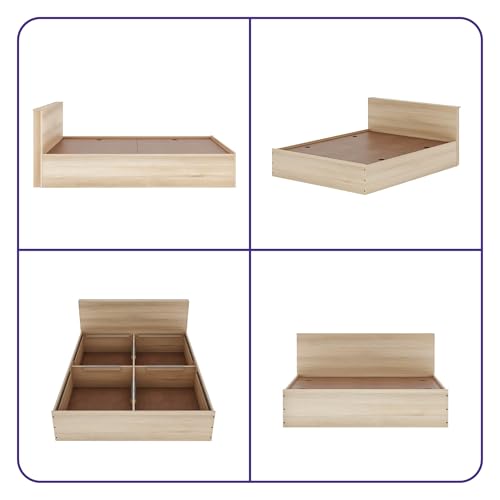 Image of Wakefit Bed | 1 Yr Warranty | Bed Queen Size, Comes with Storage Box, Noise-Free, Density: 680-750 kg /m, Termite & Borer Resistant, Fits Mattresses Up to 8 Inches (Taurus 78 x 72 - Mouldou Acacia)