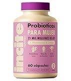 Probióticos mujer flora íntima con 21 mil millones de UFC 7 cepas con prebiótico y arándano | 60 cápsulas L.Rhamnosus y L.Reuteri | Flora intestinal, flora íntima y equilibrio pH, Apto vegetarianos