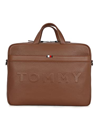 Image of Tommy Hilfiger Galveston Men Leather Business Case Tan