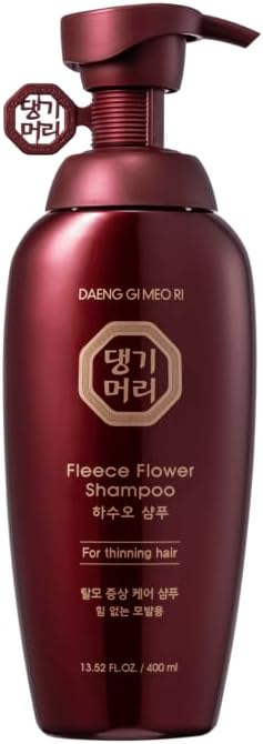 Gentle Shampoo for Thin Hair Korean Beauty Scalp Nourishing Herbal Blend K-Beauty Hair Cleanser 400ml / 13.5 fl oz, Fleece Flower 하수오