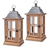 Lantern Decorative Set of 2 15in IP65 Waterproof Vintage Style Candle Lantern Decorative Lanterns for Home Decor Indoor Outdoor Front Porch Garden Farmhouse Weddings Style No Candles