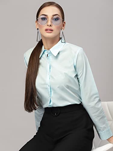 Image of Style Quotient Women Solid Polycotton Regular Formal Shirt