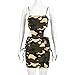 MatyLonm Women Sexy Spaghetti Strap Dress Hollow Out Camo Bodycon Mini Dress Summer Sundresses