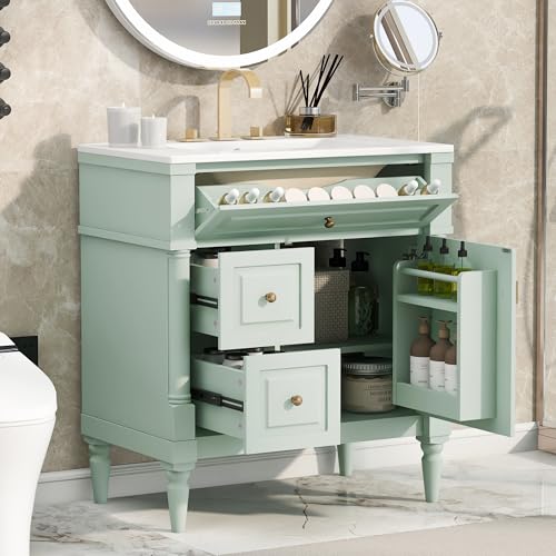 Harper & Bright Designs 30" Bathroom Vanity with Sink, Free