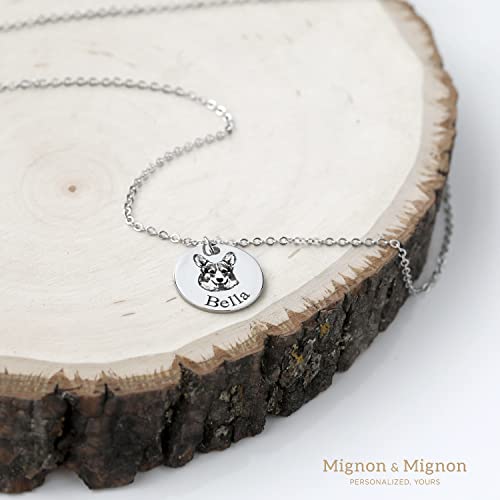 Mignonandmignon Personalized Dog Necklaces For Women Custom Pet Portrait Engraved Jewelry Gifts For Dog Mom Cat Lovers Dog Cat Memorial Gifts Pet Loss Sympathy Gift Custom Portrait Mothers Day Gift For Grandma Gifts From Daughter -Lcn-Ap(Silver) #TOP4