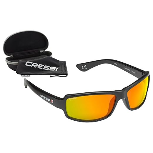 Cressi Ninja Gafas de Sol, Unisex Adulto, Negro/Lentes Reflejado Naranja, Talla Única