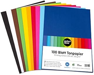 perfect ideaz 100 sheets Tinted Drawing Paper, A4 size (8.27 x 11.69 in), Tone Coloured Paper, in 10 different solid colours, 130 g/m², Quality sheets