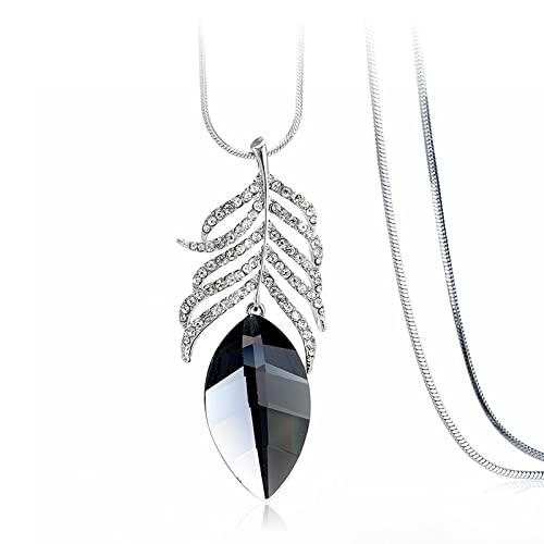Chaîne de collier crystal feather, le cadeau idéal de pendentif long
