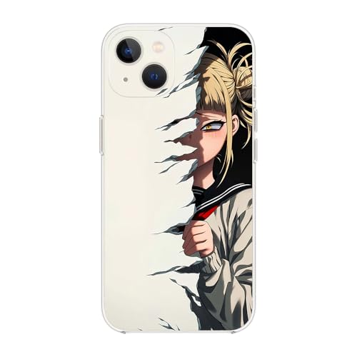 for Apple iPhone 15 Anime Hero MHA Himiko Crazy Toga Clear Case Soft TPU Protective Silicone Shockproof Transparent Phone Back Cover Color03