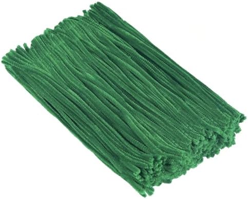 ProKart Premium Pipe Cleaners Flexible Chenille Stems for Creative DIY Art and Crafts Decorations, Crafts and Hobby, Furry Sticks for Kids Crafts and Projects (6 mm x 12 Inch, Dark Green, 100)