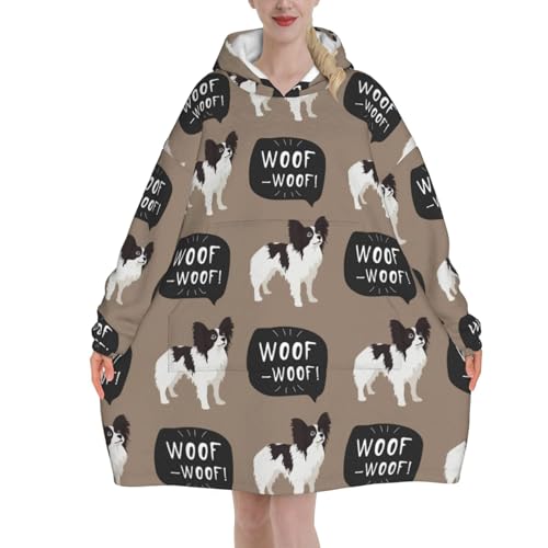 Sweat à capuche couverture en flanelle unisex avec motif papillon et poches
